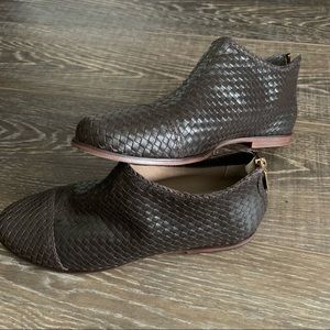 Anthropologie- Tessia Bootie by Guilhermina Woven Ankle Boots